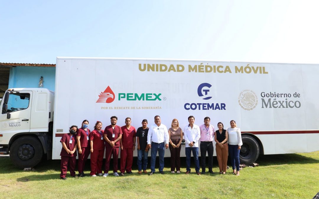 Campaña de salud de la unidad medica movil de PEMEX.